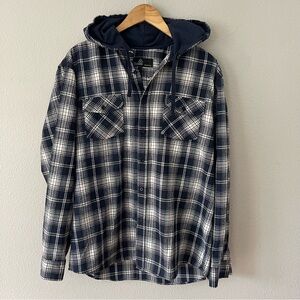 Molokai Surf Co Plaid Flannel Blue/White Shirt Size XL